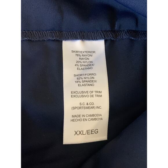 SC&Co Skort Skirted Shorts Womens XXL Blue Floral Tummy Control Stretch Pocket - Picture 10 of 10